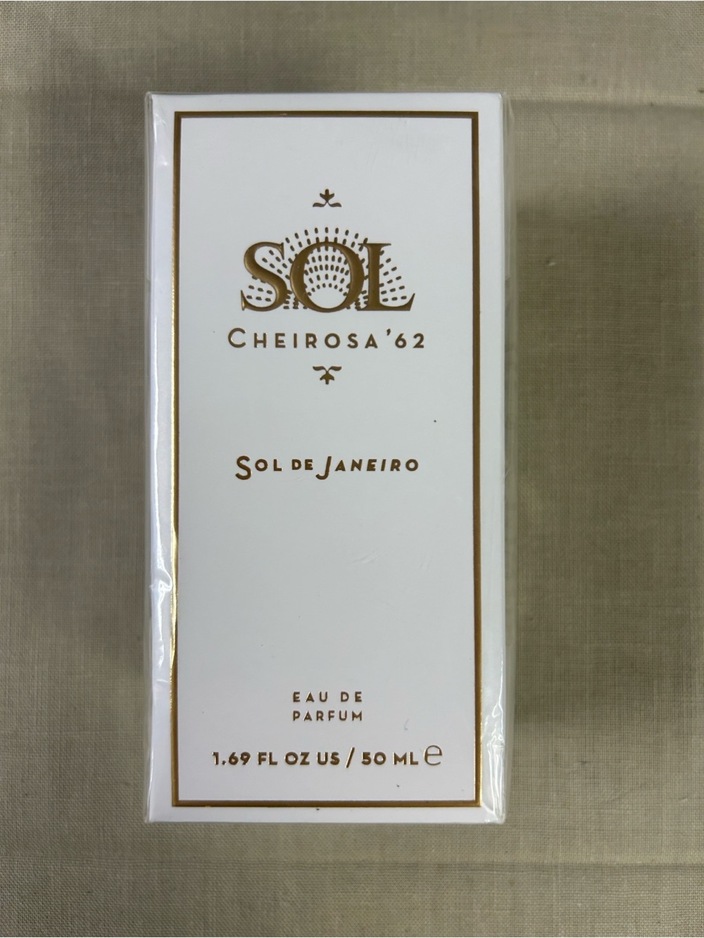 Sol de Janeiro White & Gold Branded Box with perfume